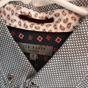 Ted Baker Monochrome Geometric Shirt with Red Accents